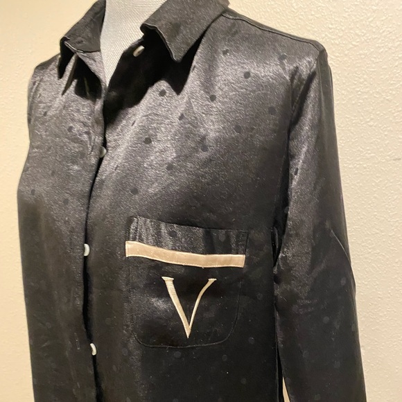 Victoria's Secret Black Satin Blouse - Picture 1 of 7